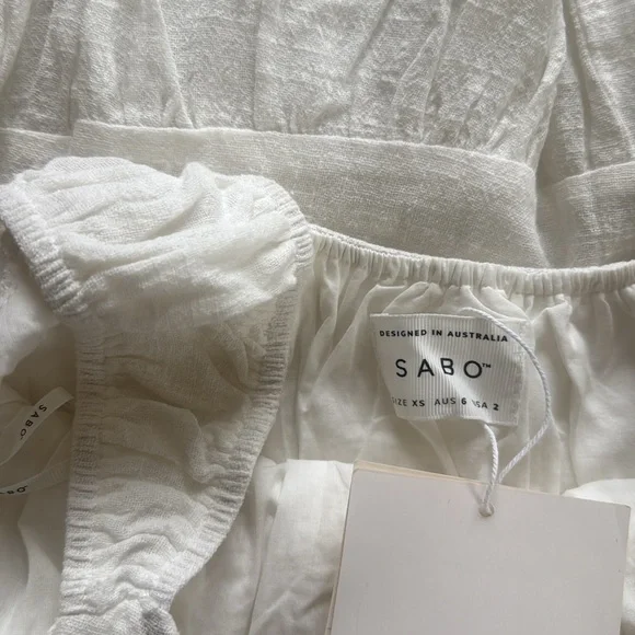 Sabo Skirt Fabi 100% Cotton White Dress, XS - Picture 10 of 10